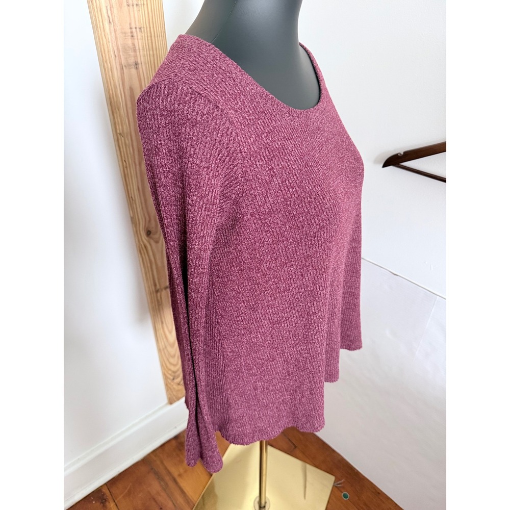 American Eagle‎ Soft Knit Sweater Top Open Back Keyhole Burgundy Size Medium - Picture 3 of 5